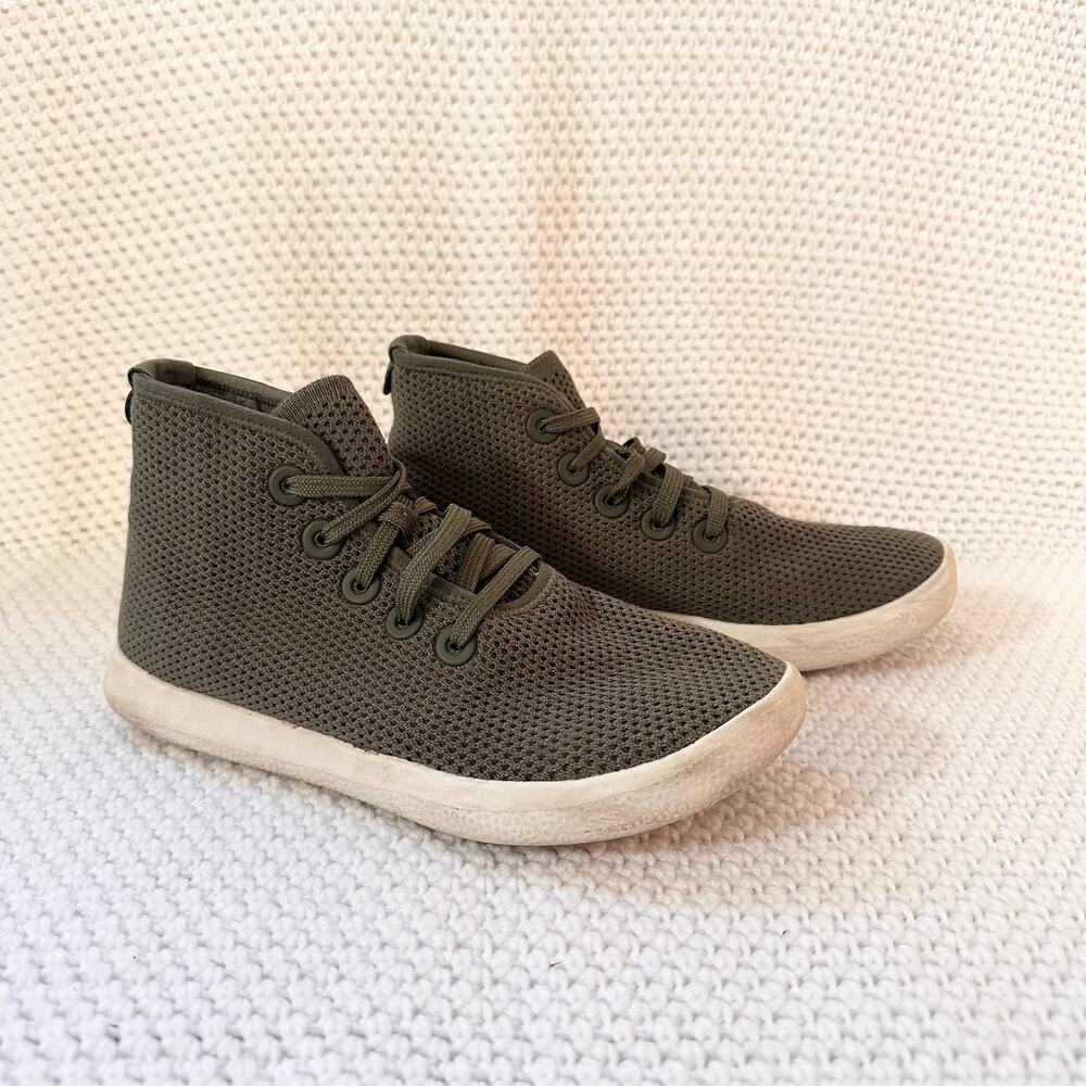 Allbirds Army Green Tree Toppers Mesh High Top Lace Up Sneakers Women 7